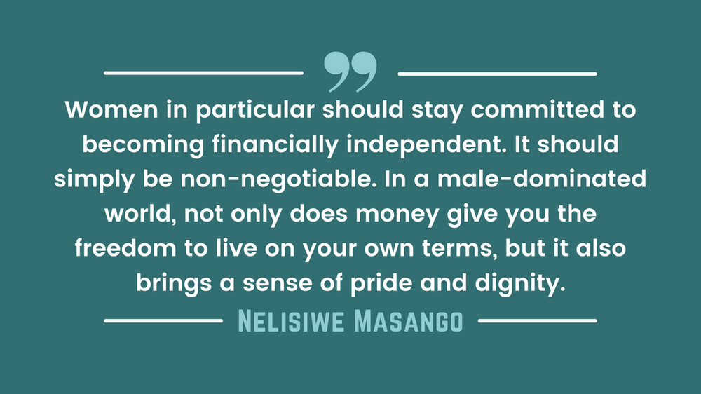 Nelisiwe Masango quote on female financial empowerment